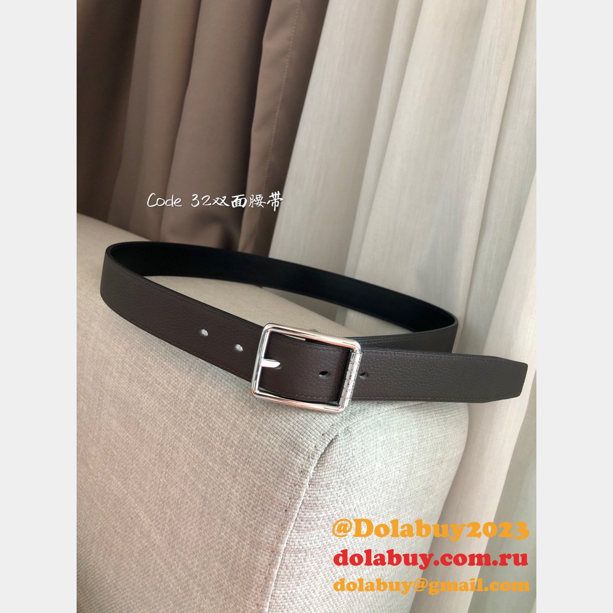 Share Replica Hermes H Belt Reversible Leather 32mm Online