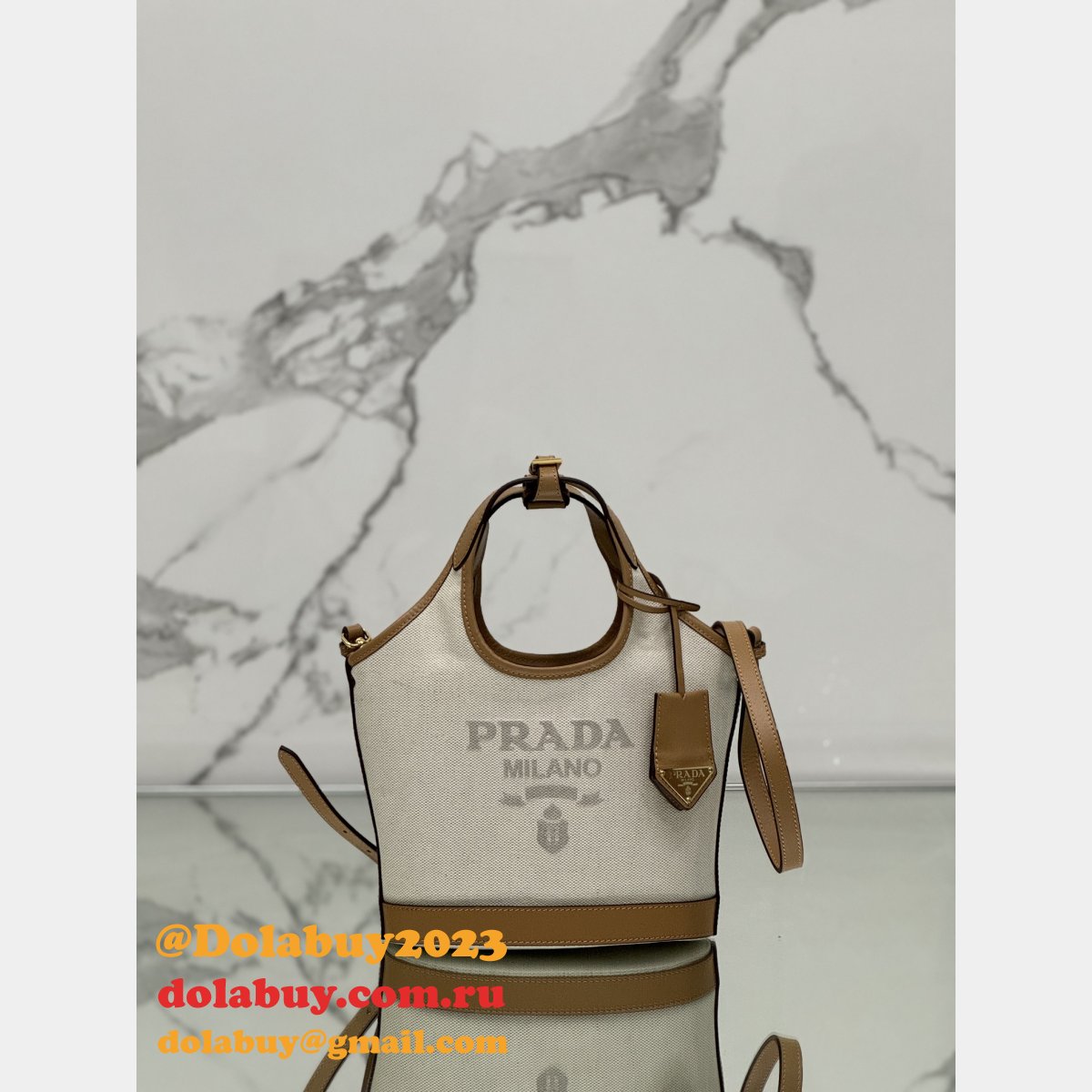 Top Quality Prada Milano canvas handbag 1BG472