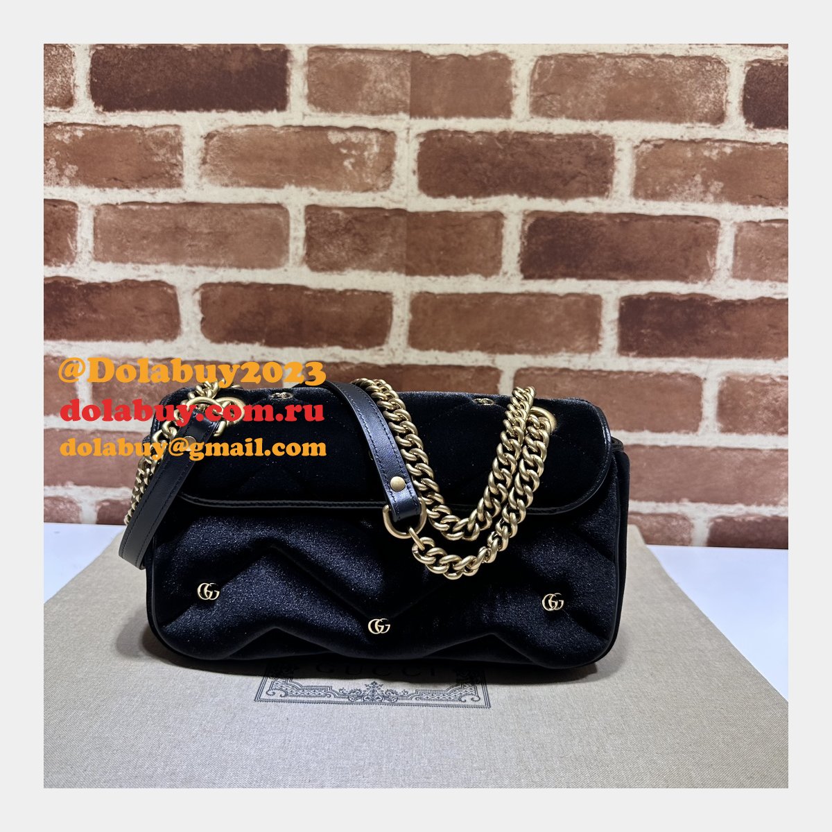 black velvet 443497 G*u*i gg marmont matelassé shilder replica bag