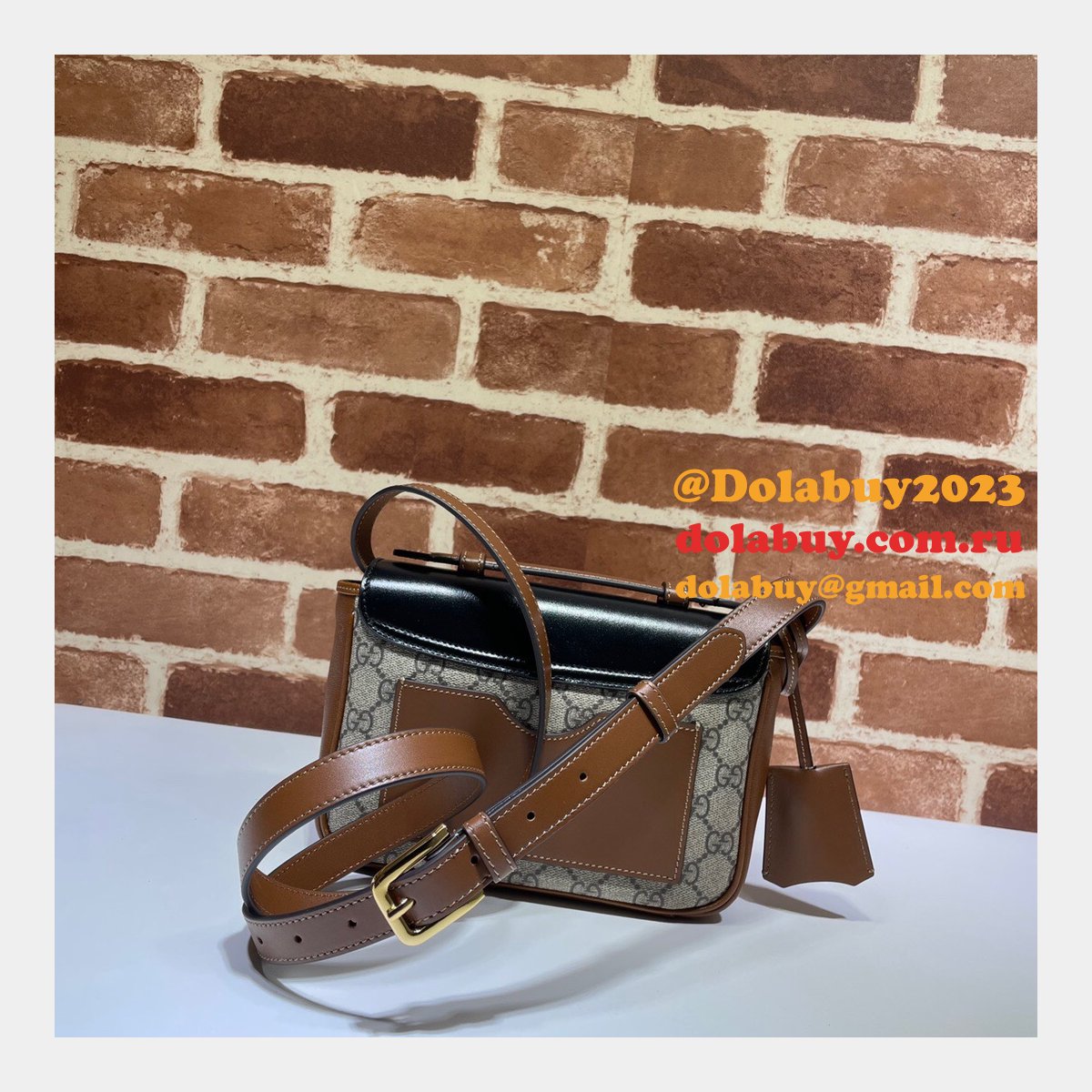 high quality G*u*i replica 658487 padlock mini bag in gg supreme canvas