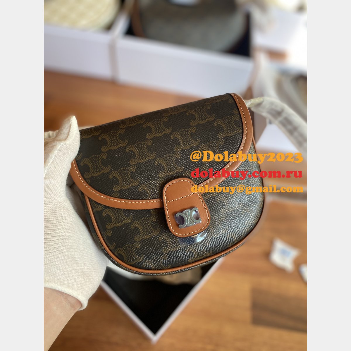 Fashion 7 Star mini celine Triomphe Canvas  BESACE bag196702