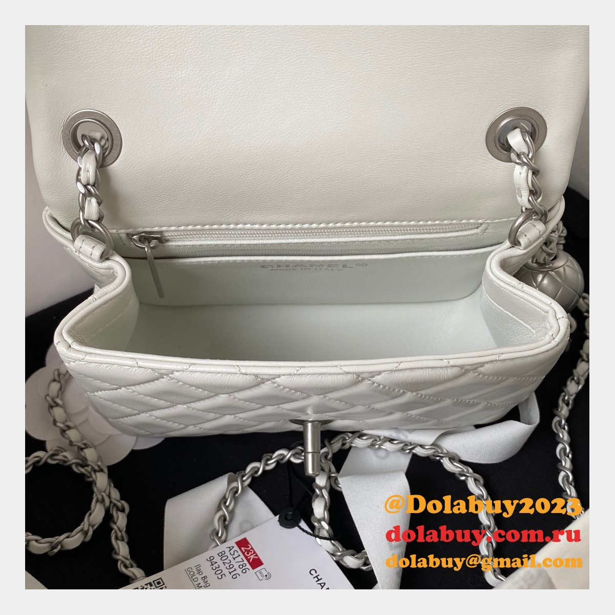 Top Quality CC CF mini classical AS1786 SILVER BALL bag