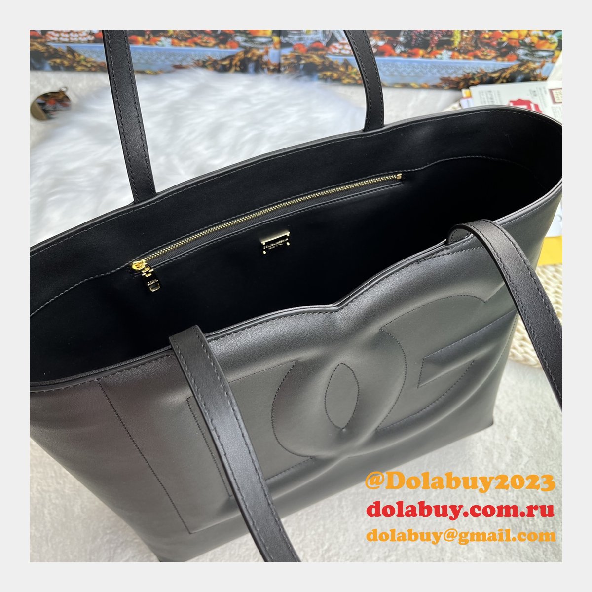 Luxury Replica Dolce & Gabbana Shopping DG Logo Tote 6650 Store Bag