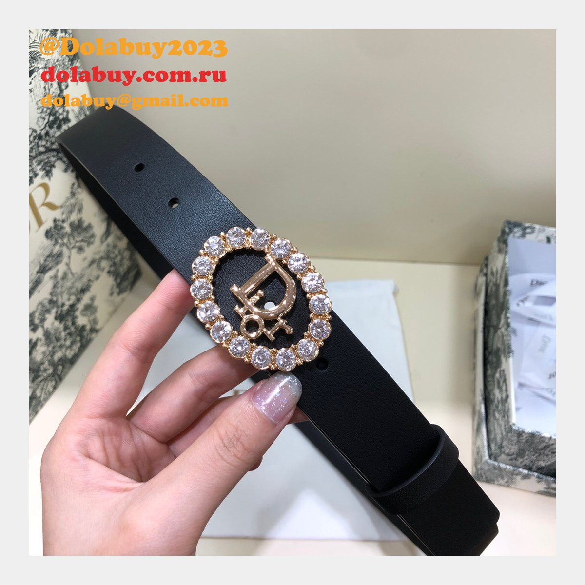 Wholesale Christian Dior AAA Belts 30mm Black Replica