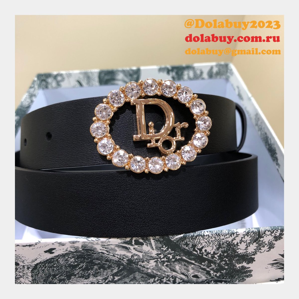 Wholesale Christian Dior AAA Belts 30mm Black Replica