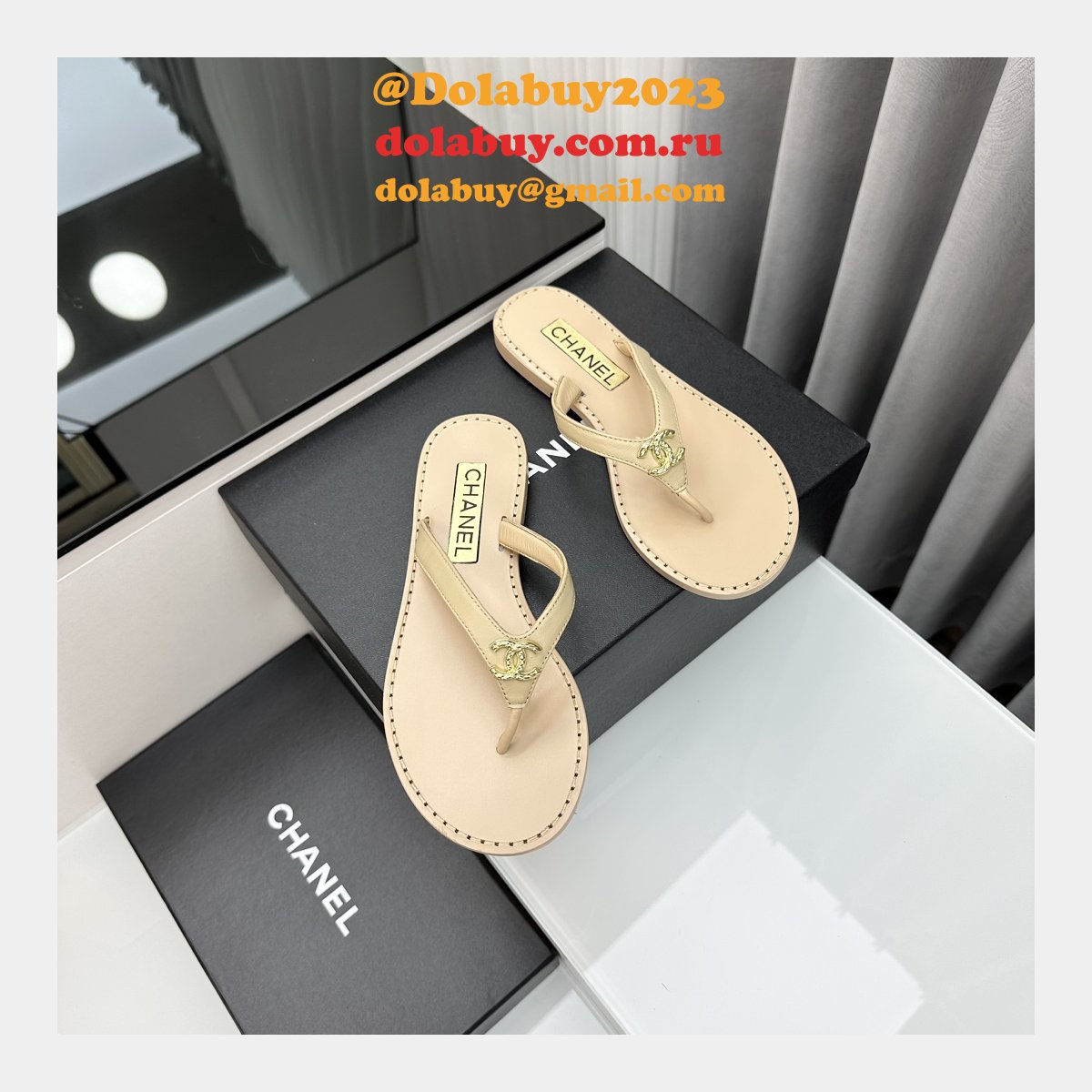 Perfect Sandals Street Replica Plain Leather Flip Flops Shoes