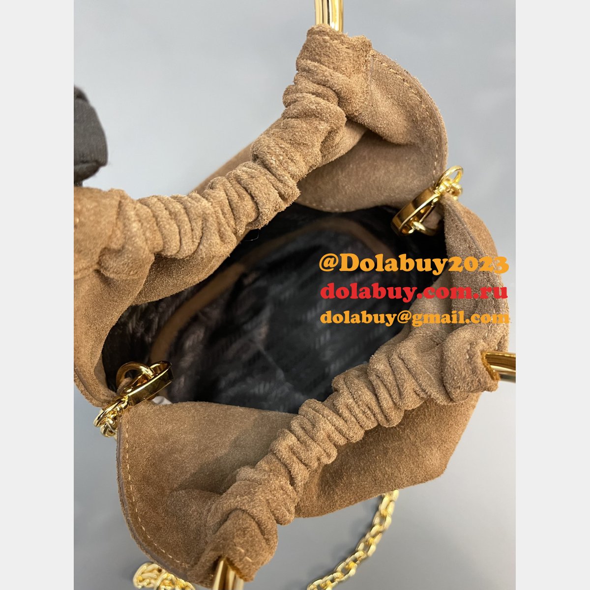 Wholesale New Prada 1:1 Mirror Mini Nappa Bucket Bag 1BC227