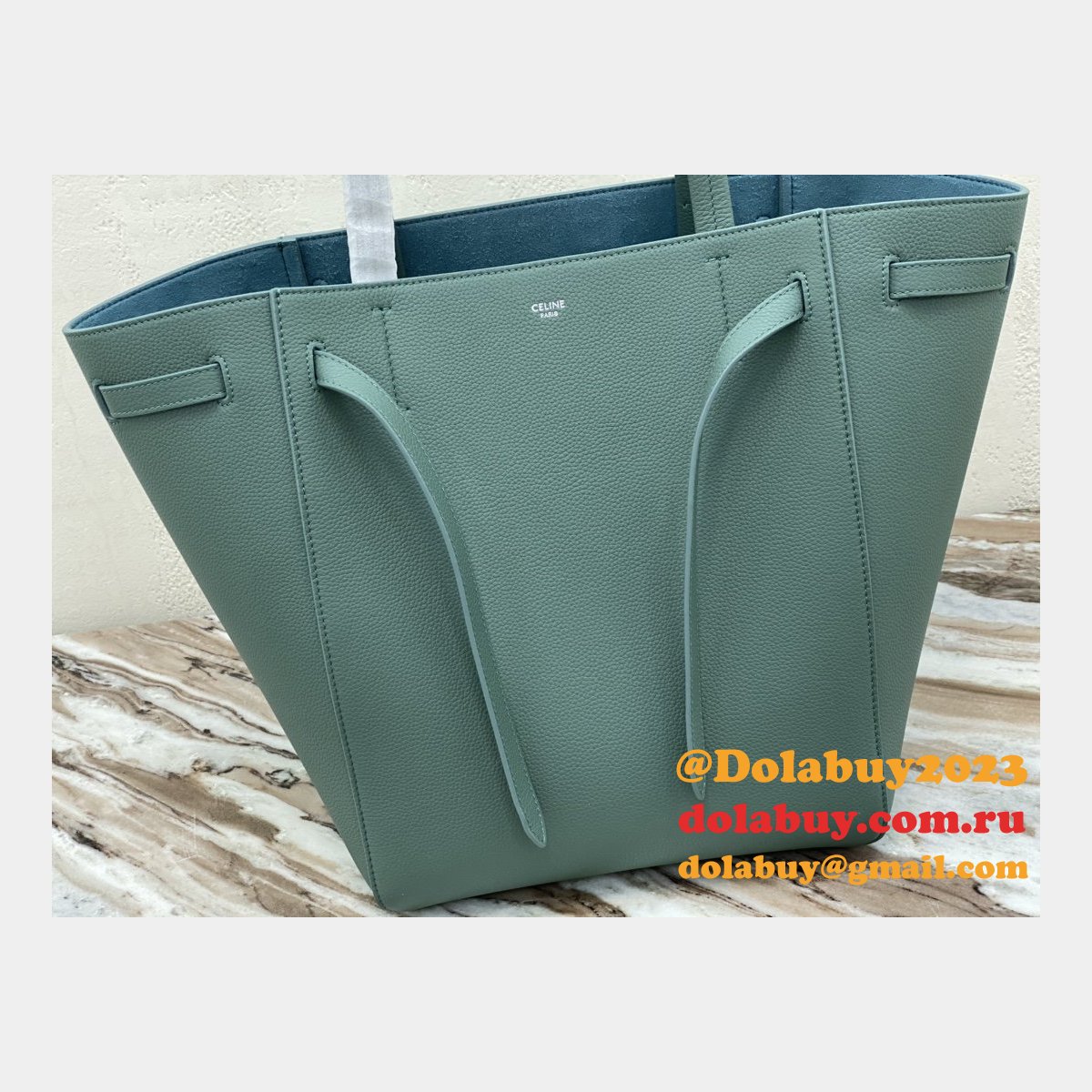 Replica Celine Light Green Small Cabas Phantom Bag