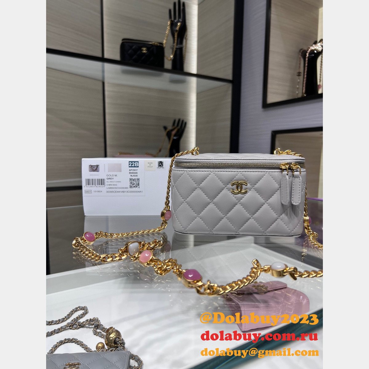 Inspired CC gemstone VANITY box handbag