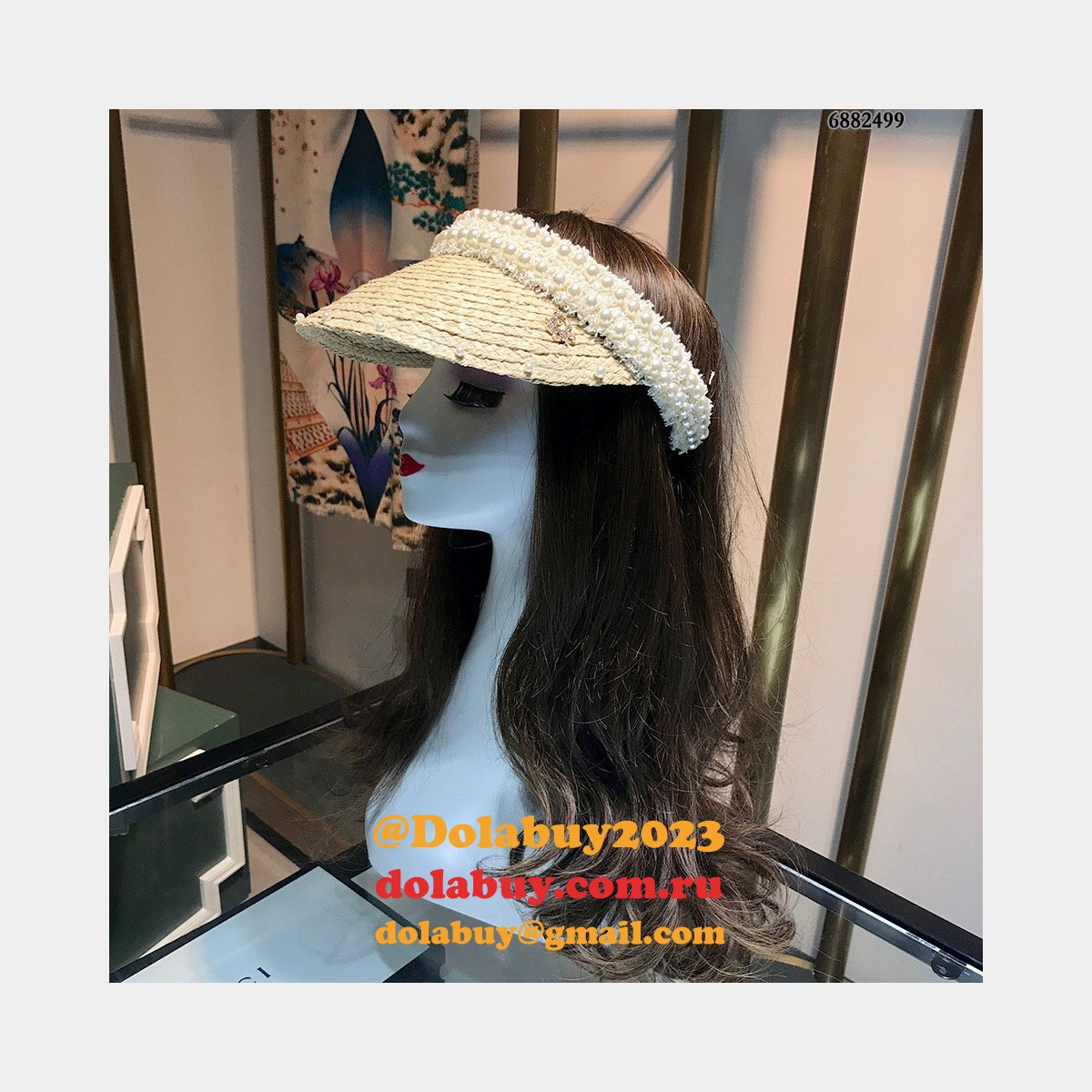 Best Christian Dior Natural raffia splicing sun Empty top hat