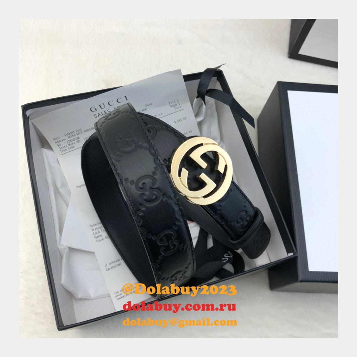 copy G*u*i perfect leather 7 star 3.0cm belts black