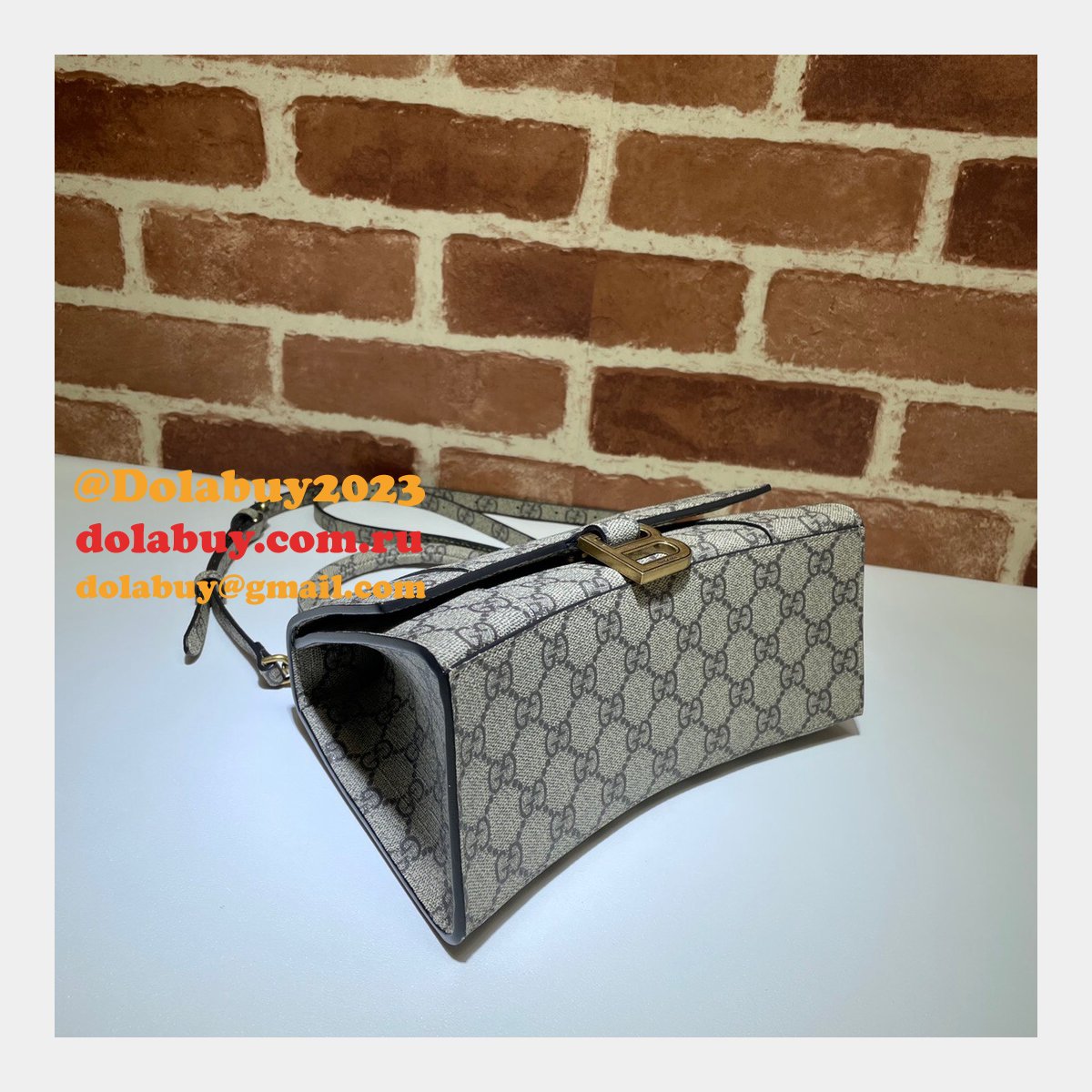 G*u*i x balenciaga top quality 658575 replica hourglass small top handle bag