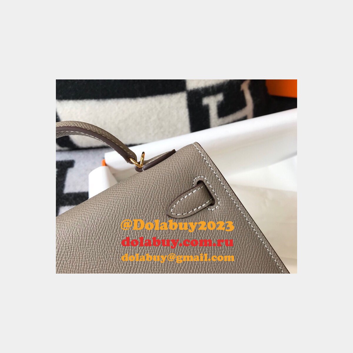 AAA Replica Hermes Mini Kelly Grey Bags