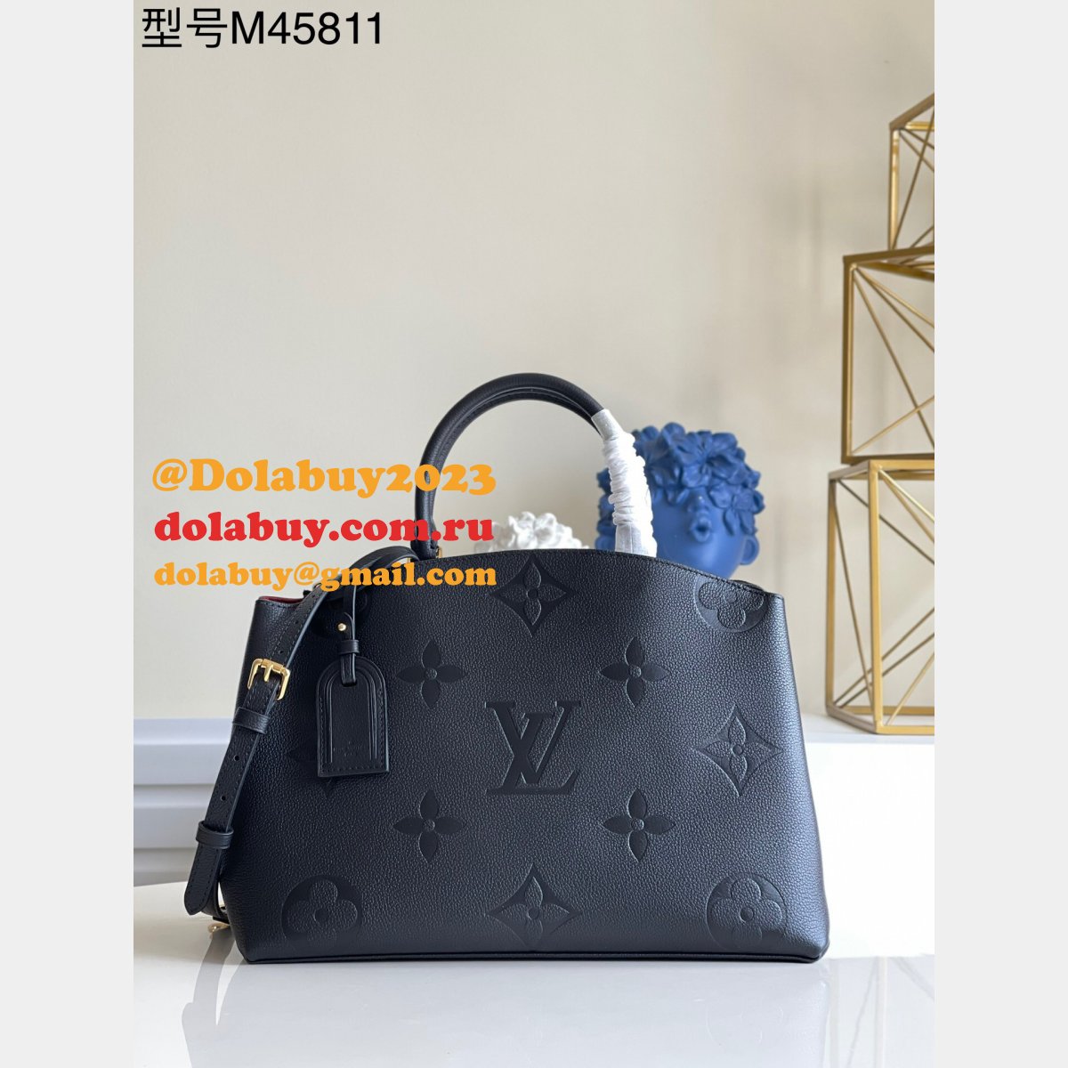 Best Replica Quality Louis Vuitton Grand Palais Monogram Empreinte Leather M45811 Black