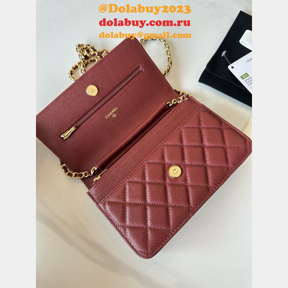 High Quality CC woc chain bag AP0250 MAGNETIC BUCKLE caviar 19CM