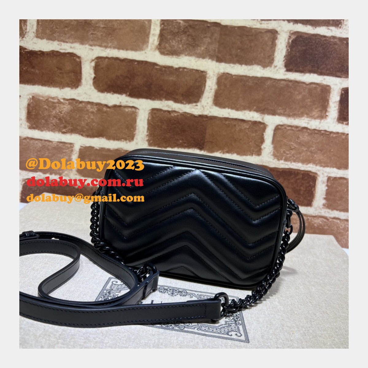 designer G*u*i luxury camera 634936 gg marmont mini shoulder black bag