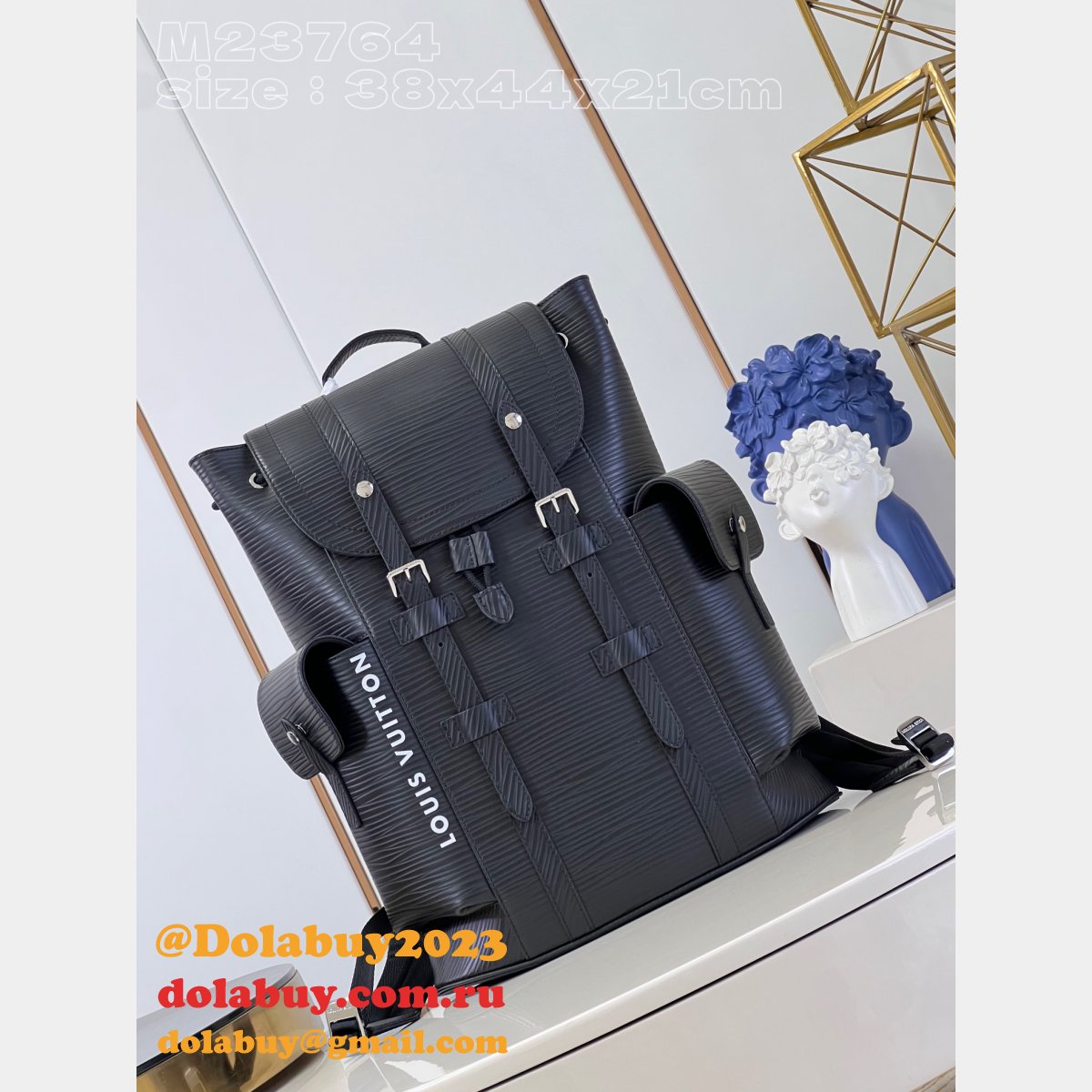 Perfect Christopher M23764 A05 Black Louis Vuitton Knockoff Bag