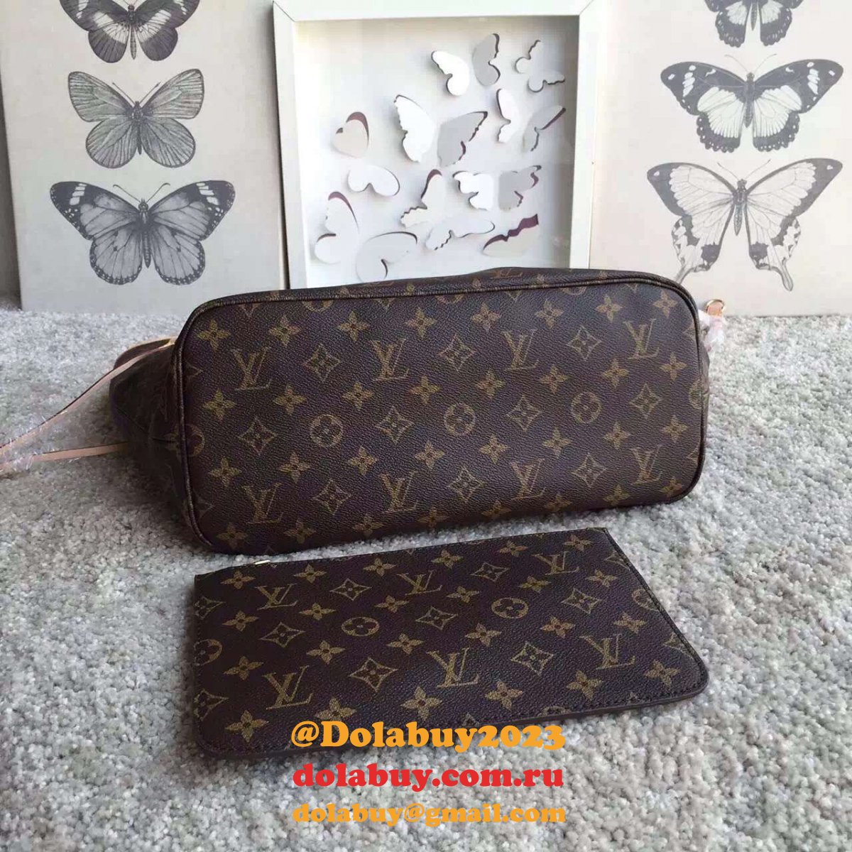 Best Louis Vuitton Wholesale Neverfull Monogram MM  APRICOT M50366 Bag