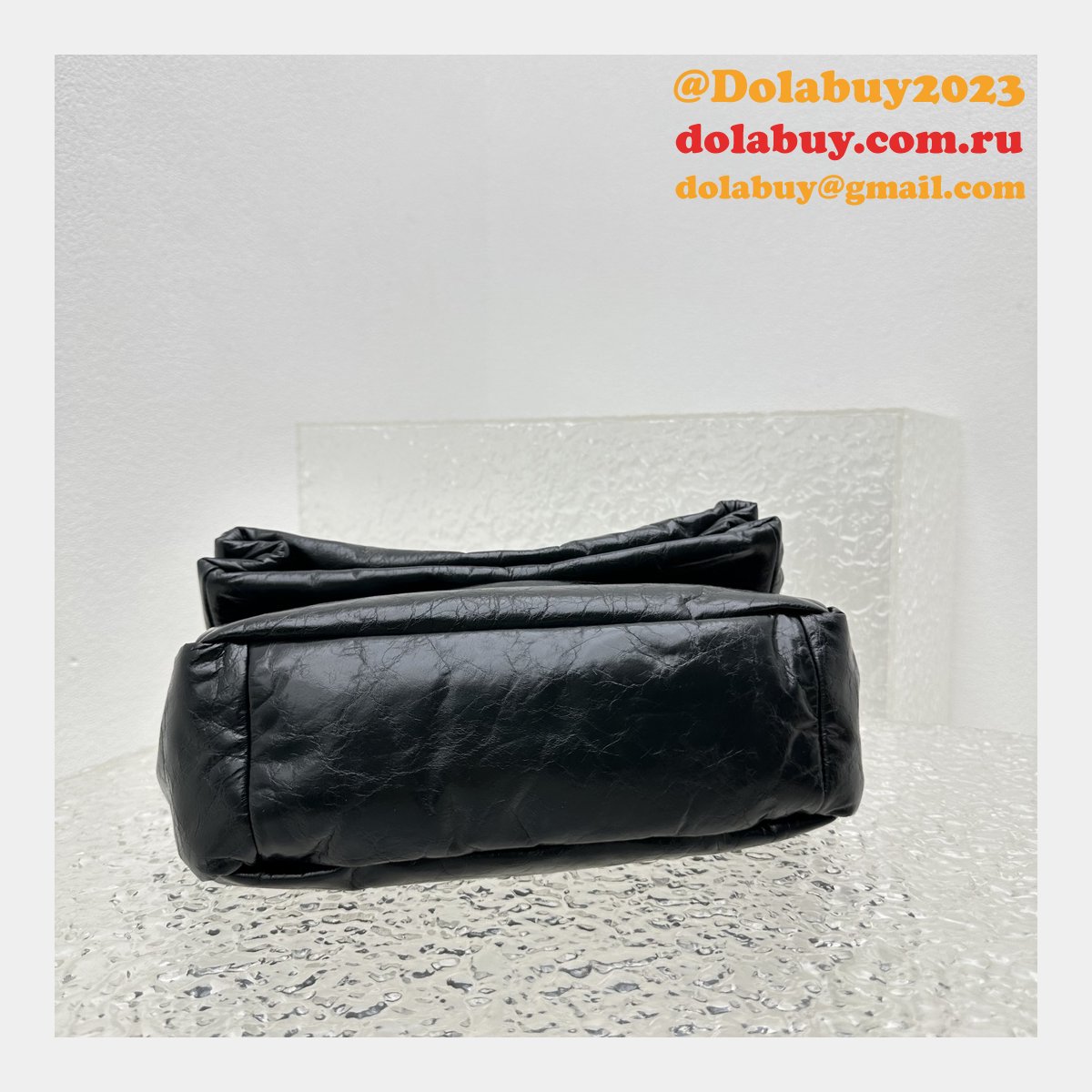 Top Quality Best Balenciaga Le Monaco Wax Leather Chain Bag