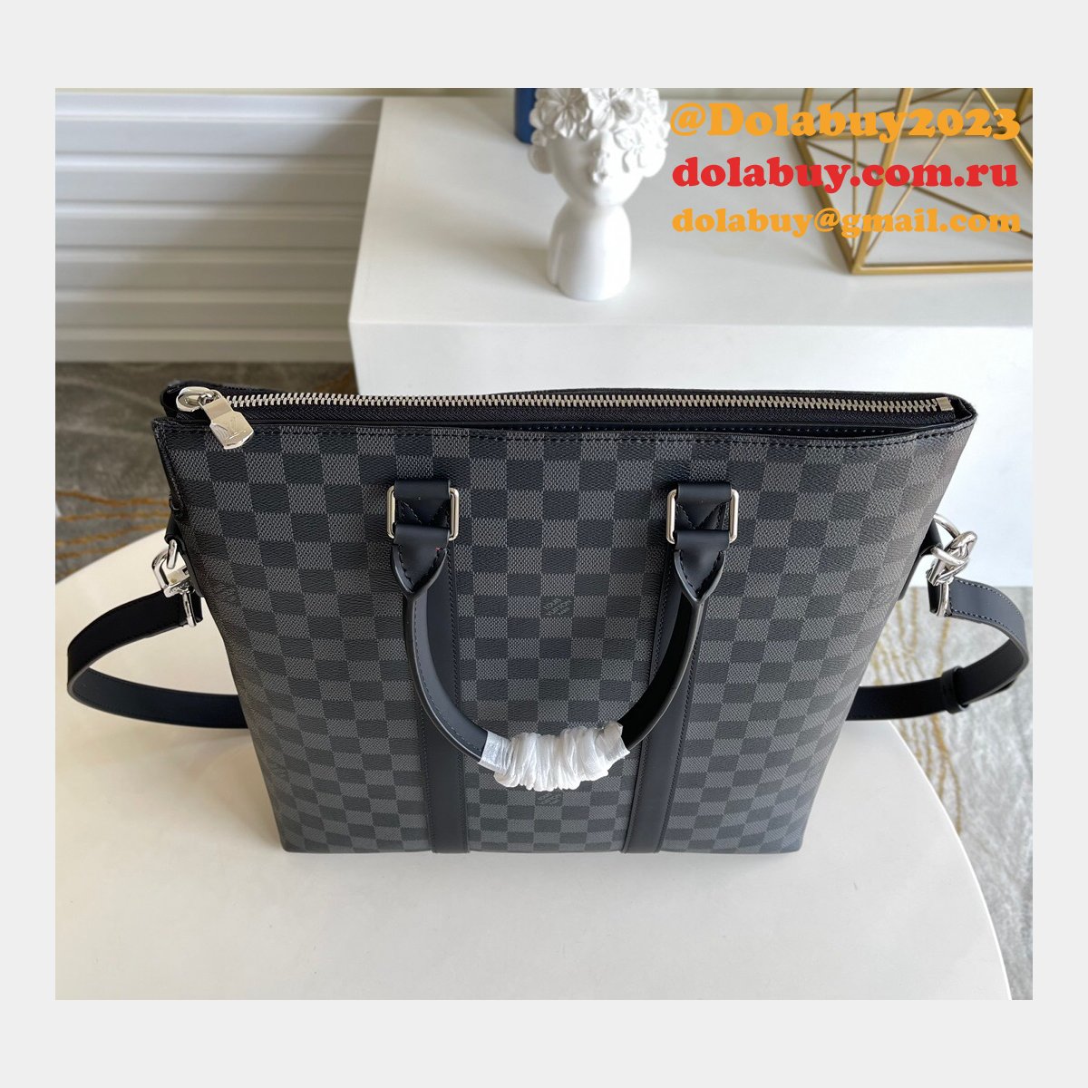 Louis Vuitton Replica N40000 Wholesale Anton Tote Damier Graphite Canvas Bags