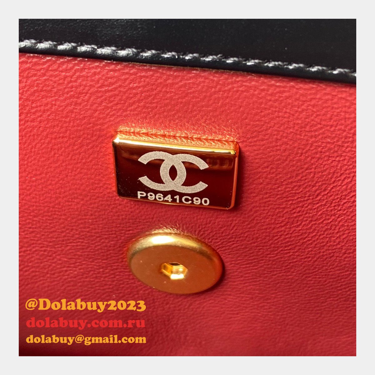 Designer Replica Calfskin & Gold-Tone Metal White Mini Flap AS2615 Bag