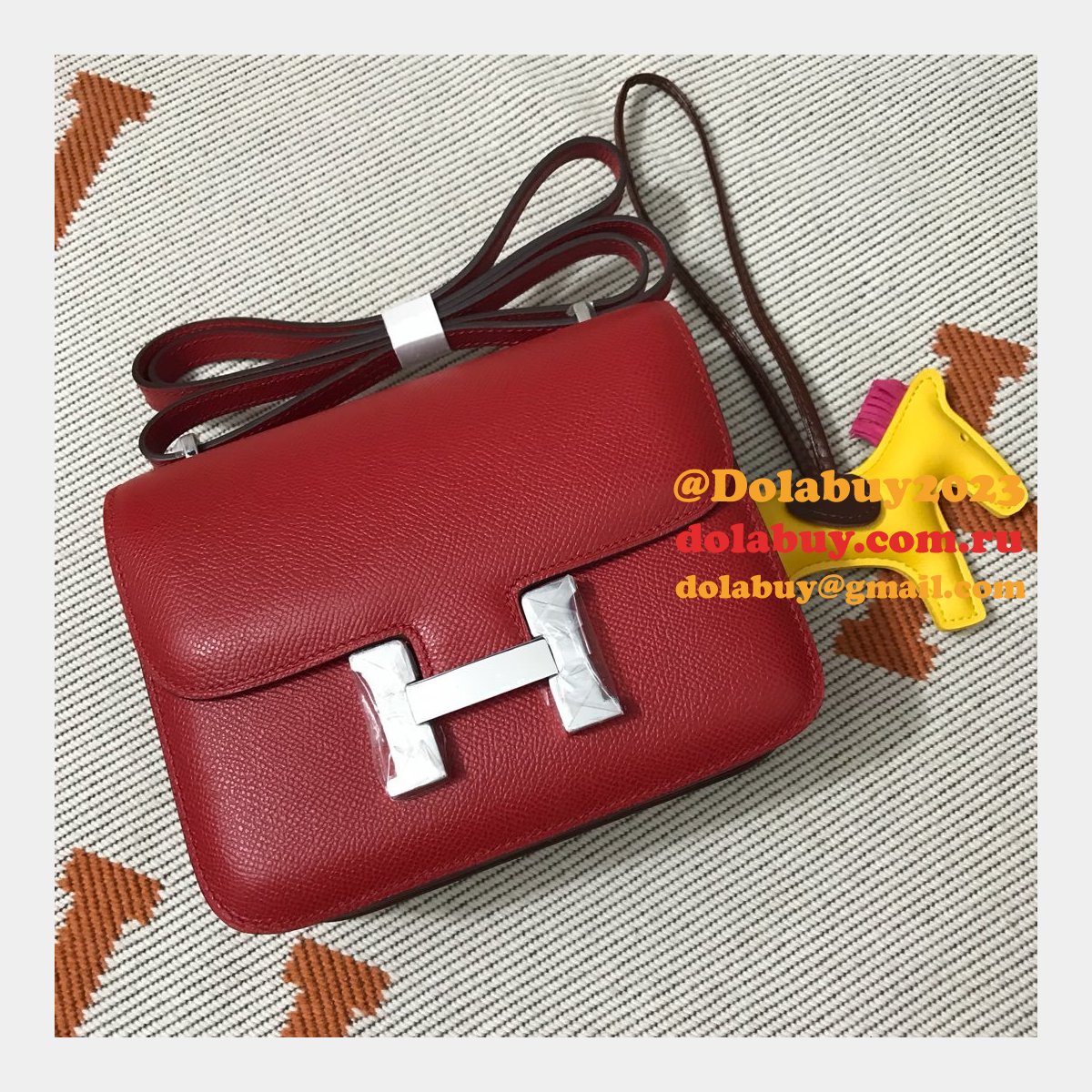 Hermes Constance Bag 18cm Epsom Leather Red