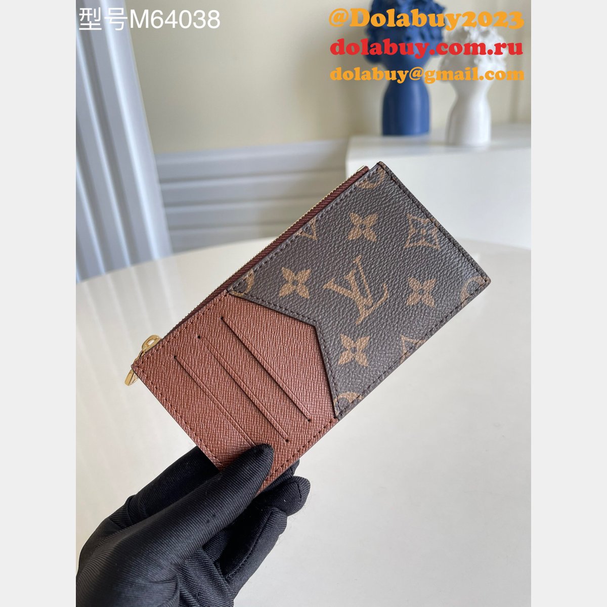 China Replica Louis Vuitton M64038 Coin Card Holder Damier Graphite Canvas