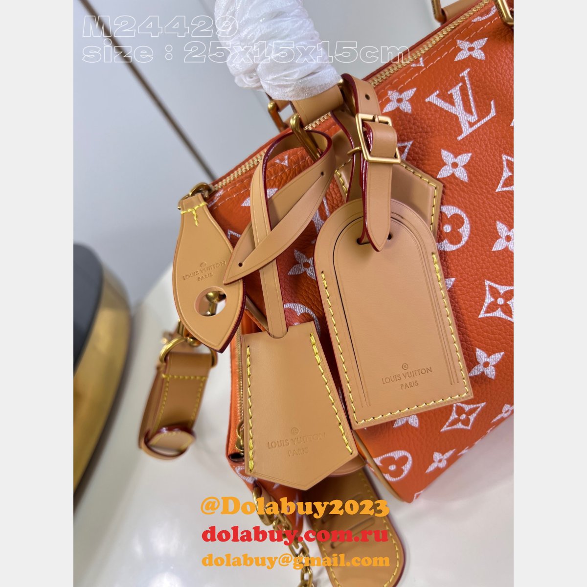Keepall Bandoulière 50 M24429 Orange Designer Louis Vuitton Copy Bag