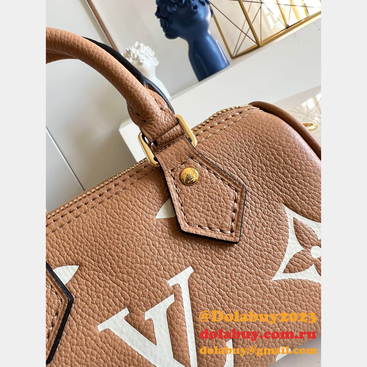 Louis Vuitton M81456 Nano Speedy Bicolor Monogram Empreinte Leather