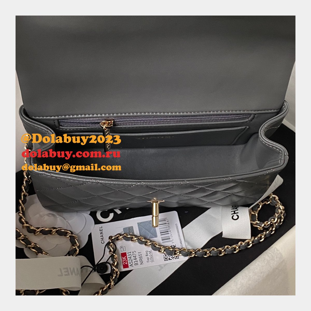 Duplicate AS2431 Flap Top Handle High Quality Replicas Bag