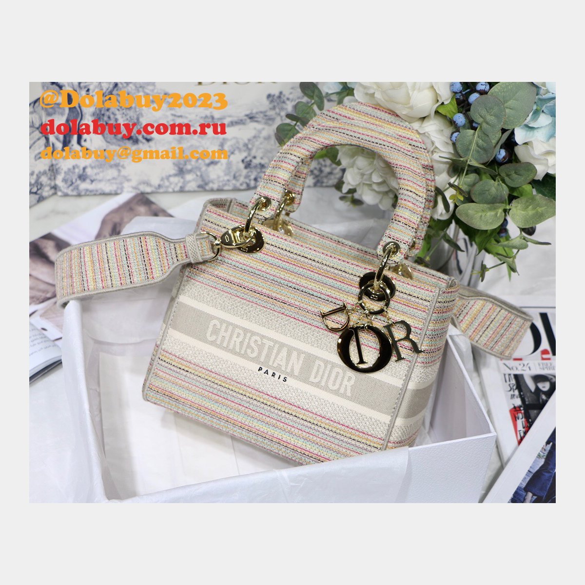 Lady Christian Dior Best 24cm Lady D-Lite Replica Bag