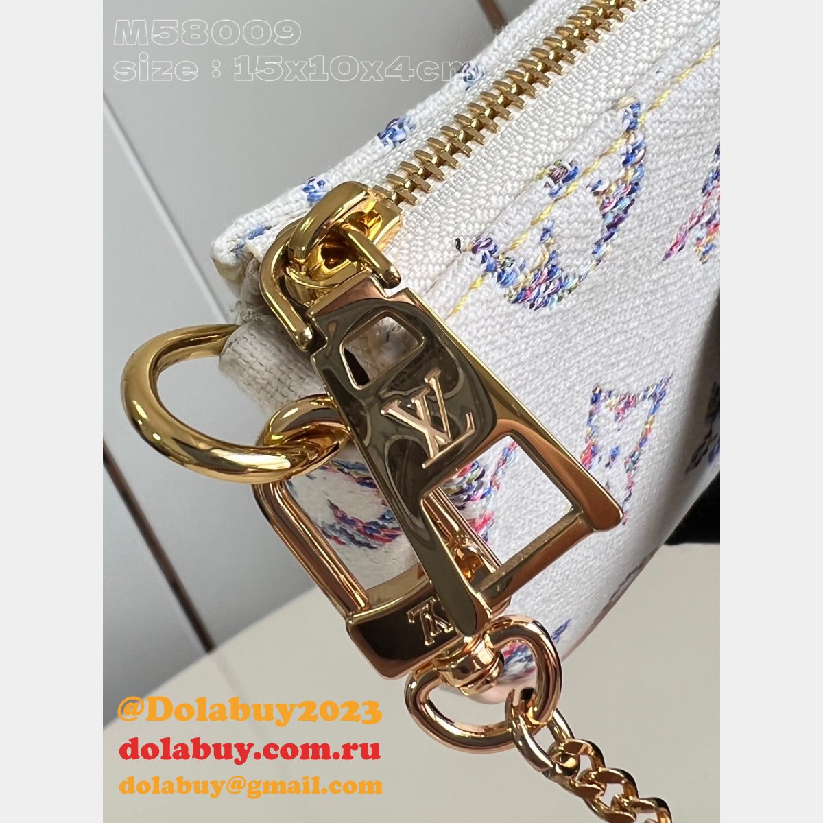Louis Vuitton Inspired M83499 Wallet Multicolor White On Pochette Chain Ivy