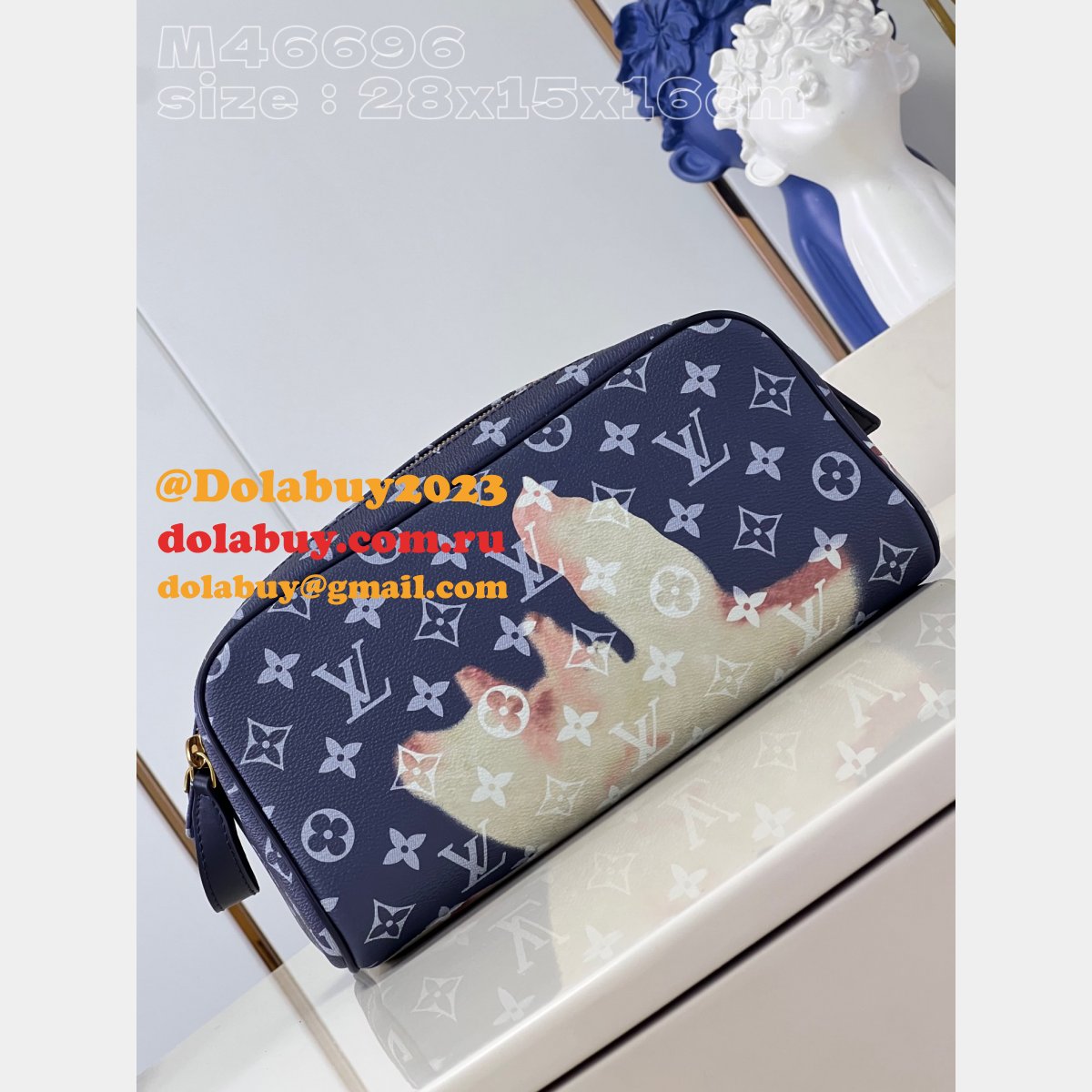 Dopp Kit M46696 Louis Vuittons Replicas High Quality Copy Designer Bag