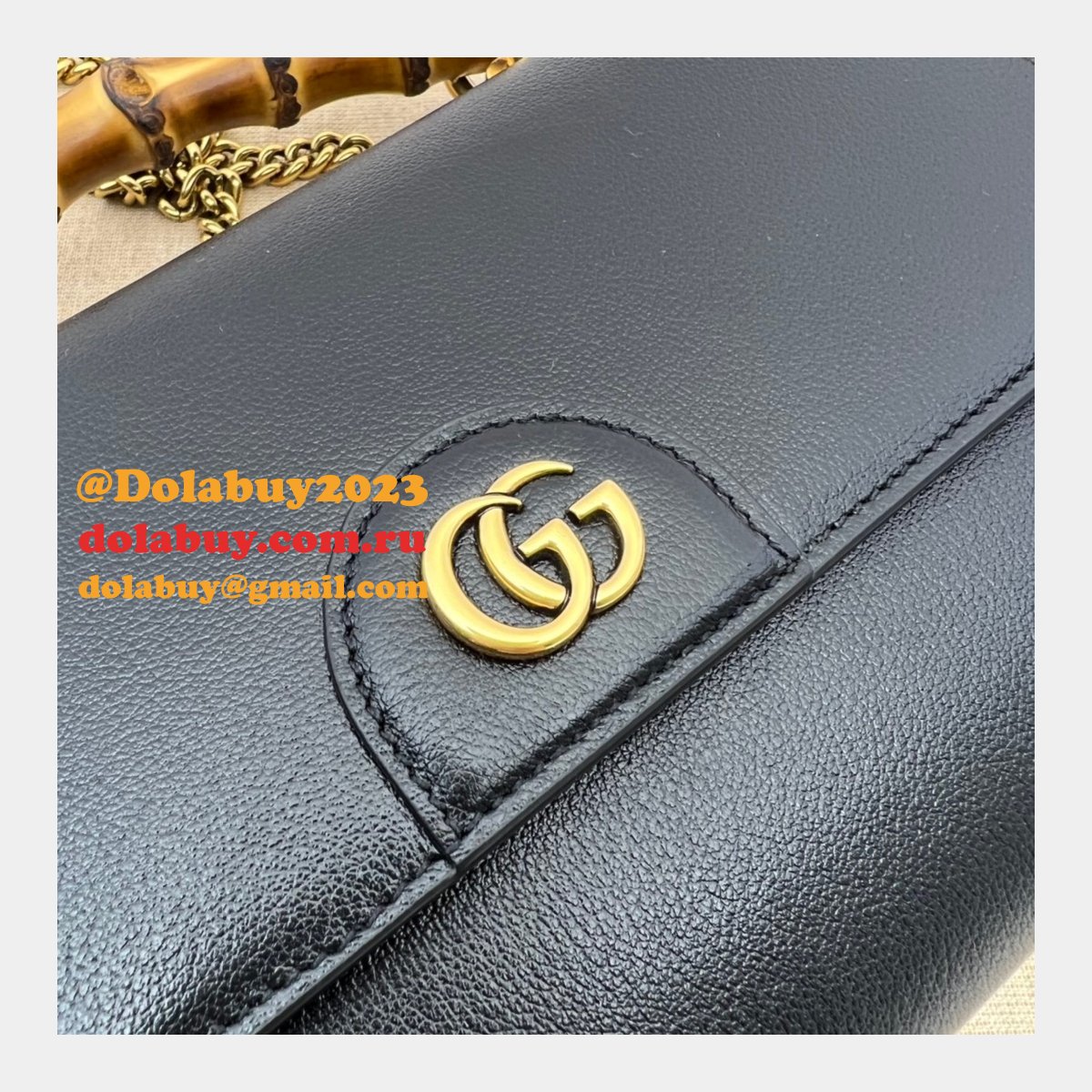 G*u*i replica 675794 diana small shoulder bag in black/brown