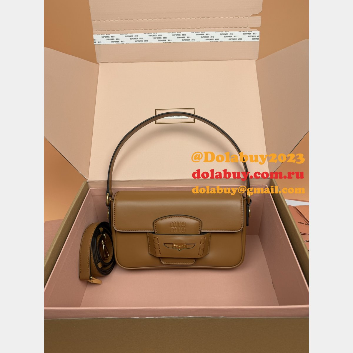 Top Quality MIU MIU 5BD270 Penny Leather Bag