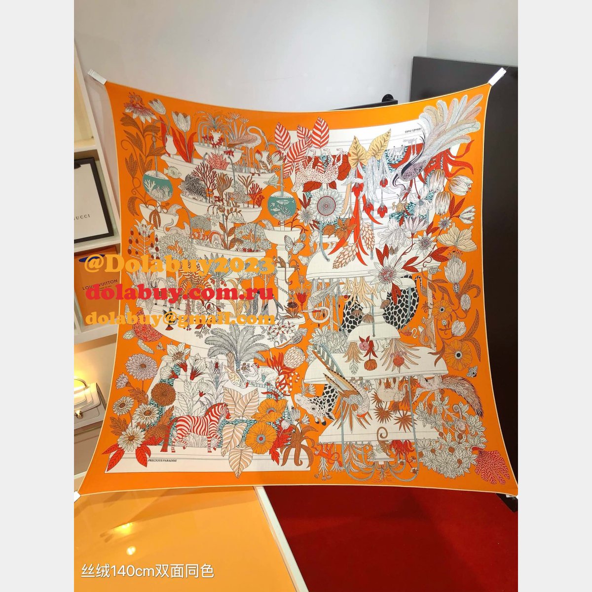 Top Quality Hermes Double-Sided Velvet Square Scarf