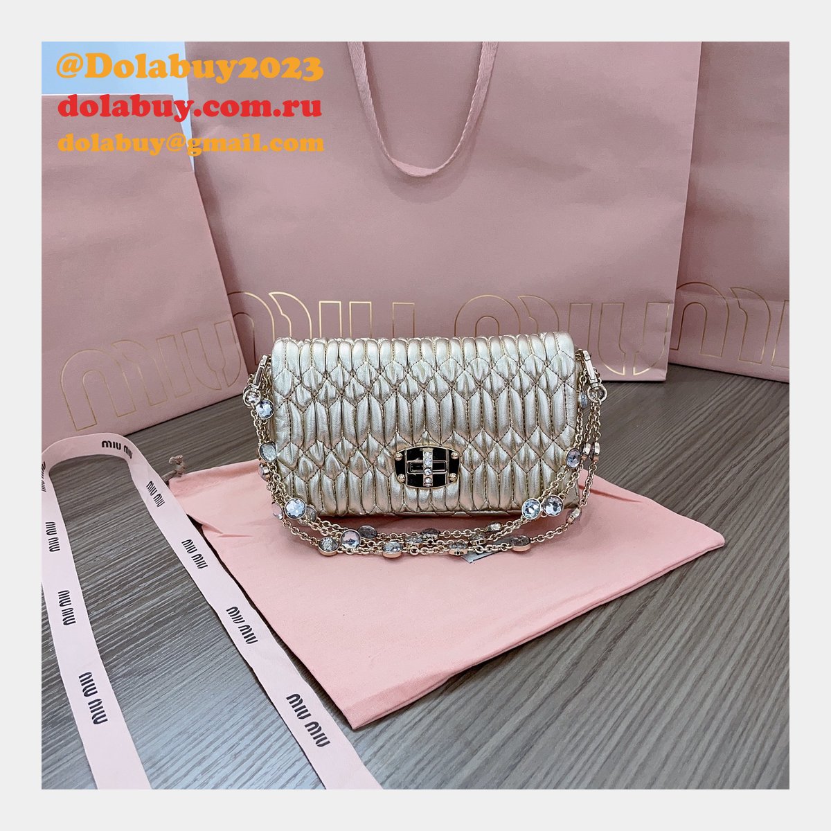 Luxury Designer Replica Miu Miu 5BP079 Cloquet 7 Star Bag