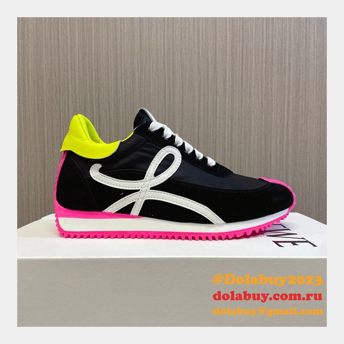 Fashion Loewe Flow Runner In Nylon And Suede