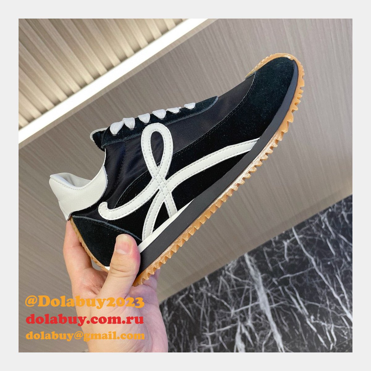 Wholesale Designer Loewe Flow Runner In Nylon And Suede