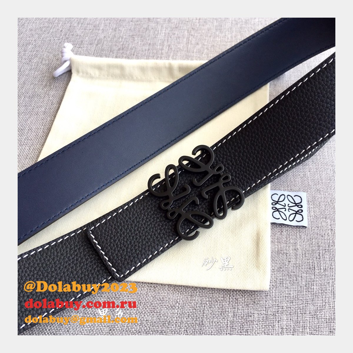 Loewe Designer Replica Top 4.0CM Width Double-Sided Cowhide Belt