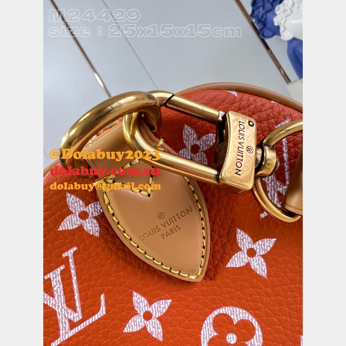 Keepall Bandoulière 50 M24429 Orange Designer Louis Vuitton Copy Bag