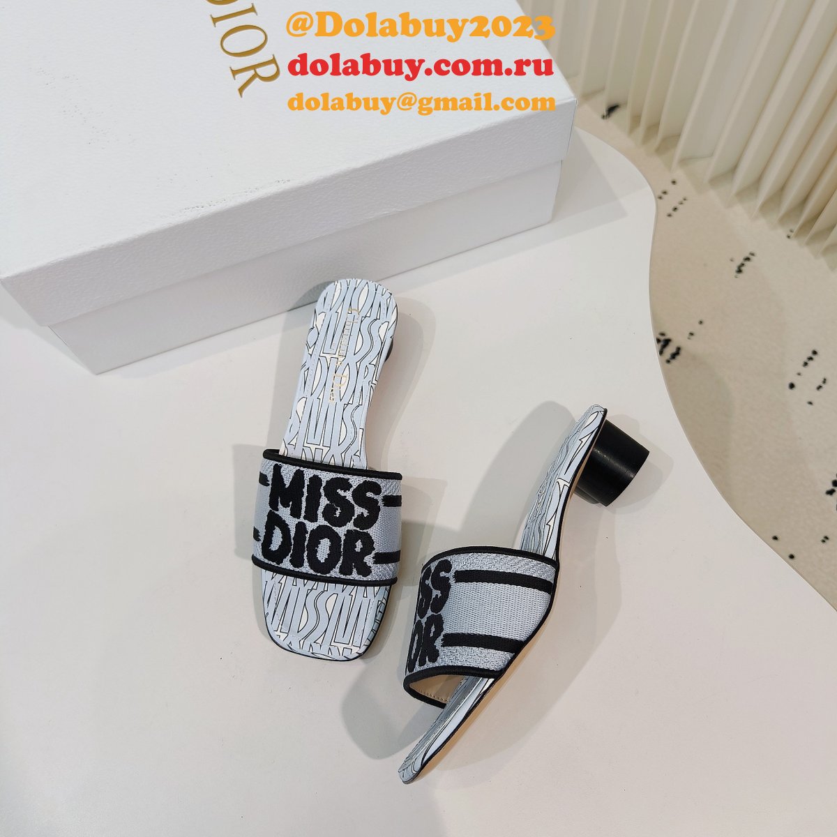 7 Star dior Dway Heeled Slide