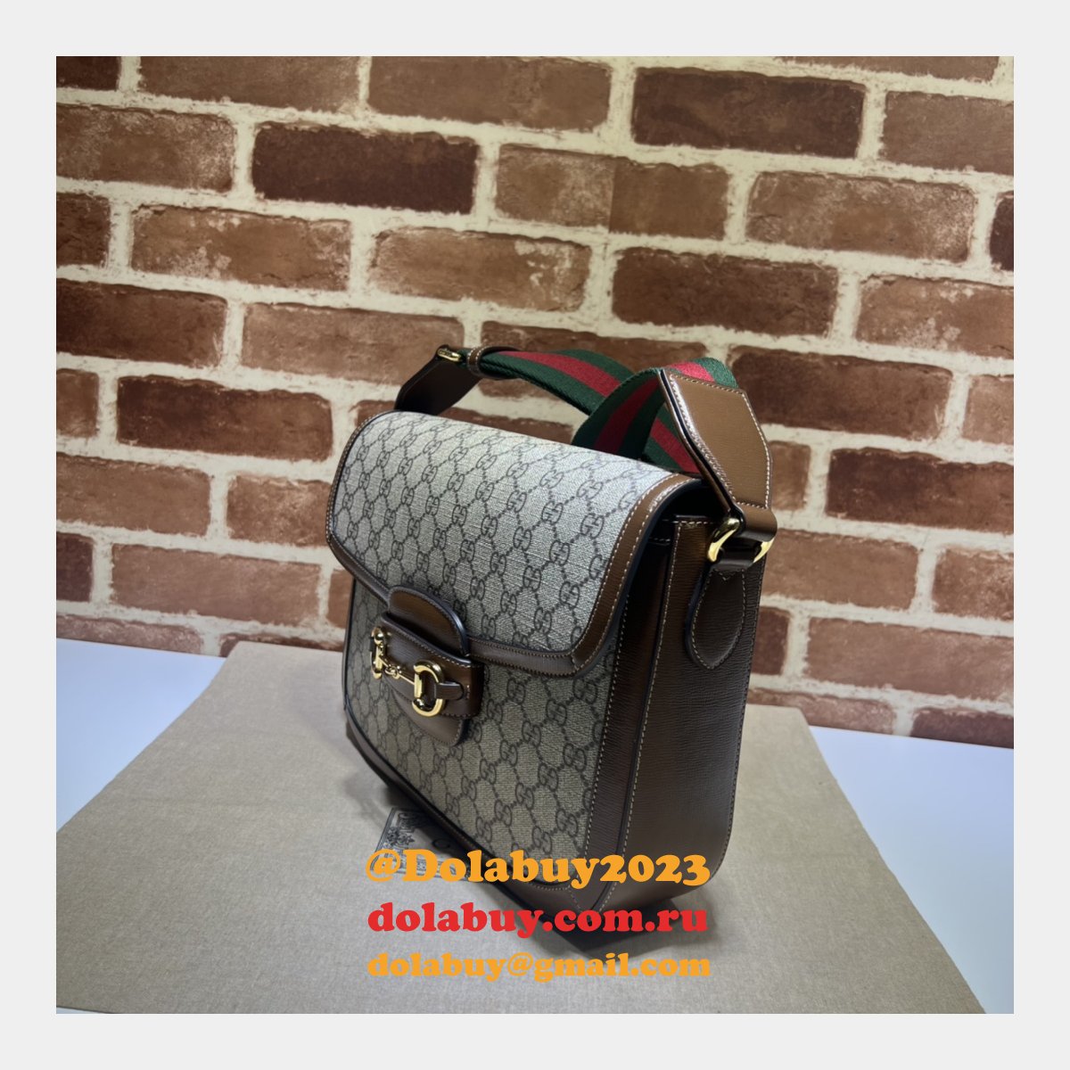G*u*i horsebit 700457 best 1955 crossbody 1:1 mirror beige bag