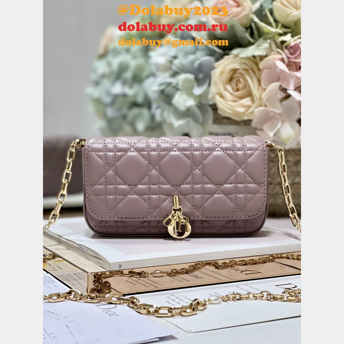 Cheap Lady Replica Designer Christian Dior Phone Pouch 0977 Bag