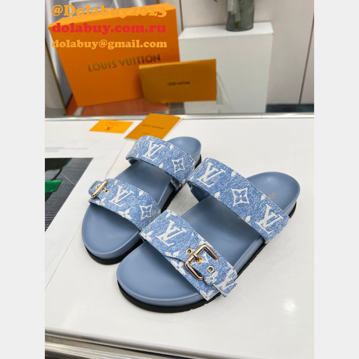 Top Quality LOUIS VUITTON men slippers