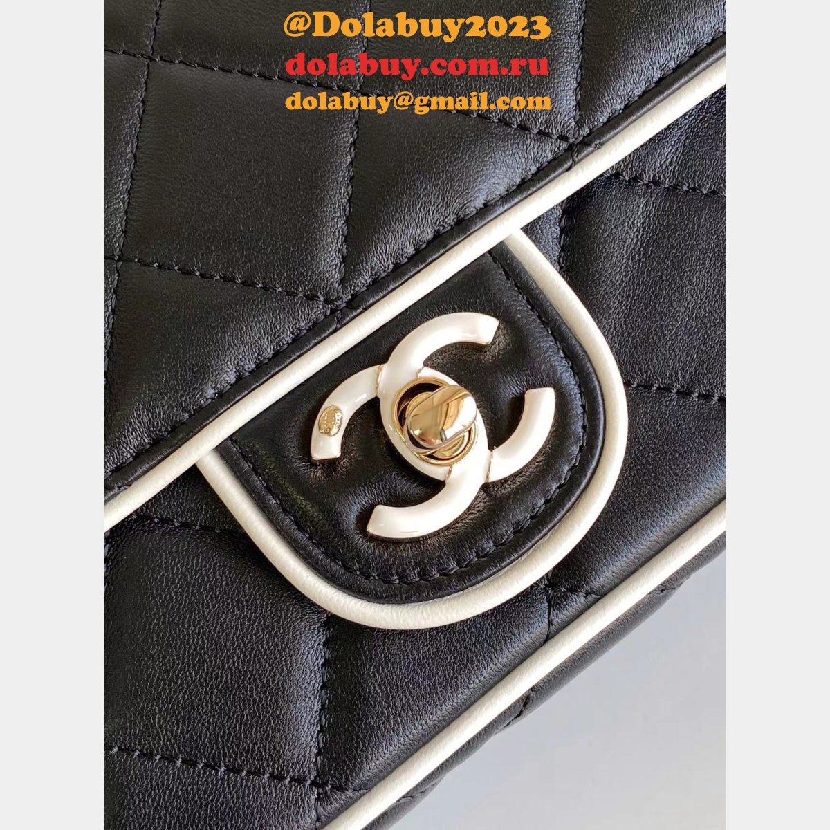 Fake 7 Star Mini Lambskin Flap Quality AS5151 Black Bag