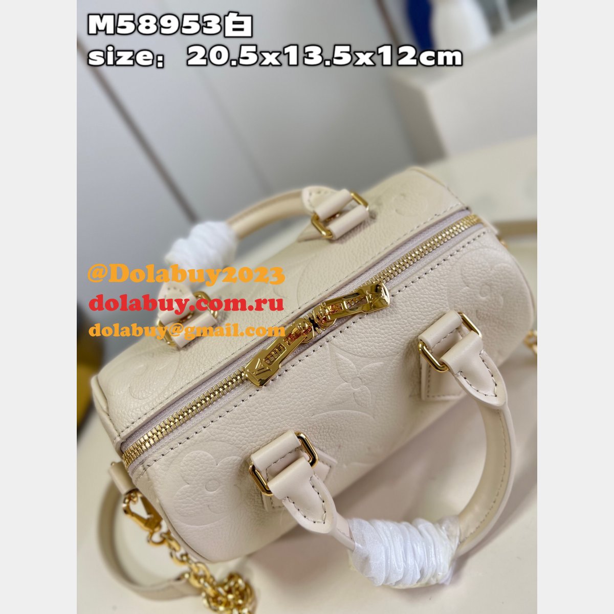 Speedy Replica LV Bandouliere 20 Creme The Best Quality Bag