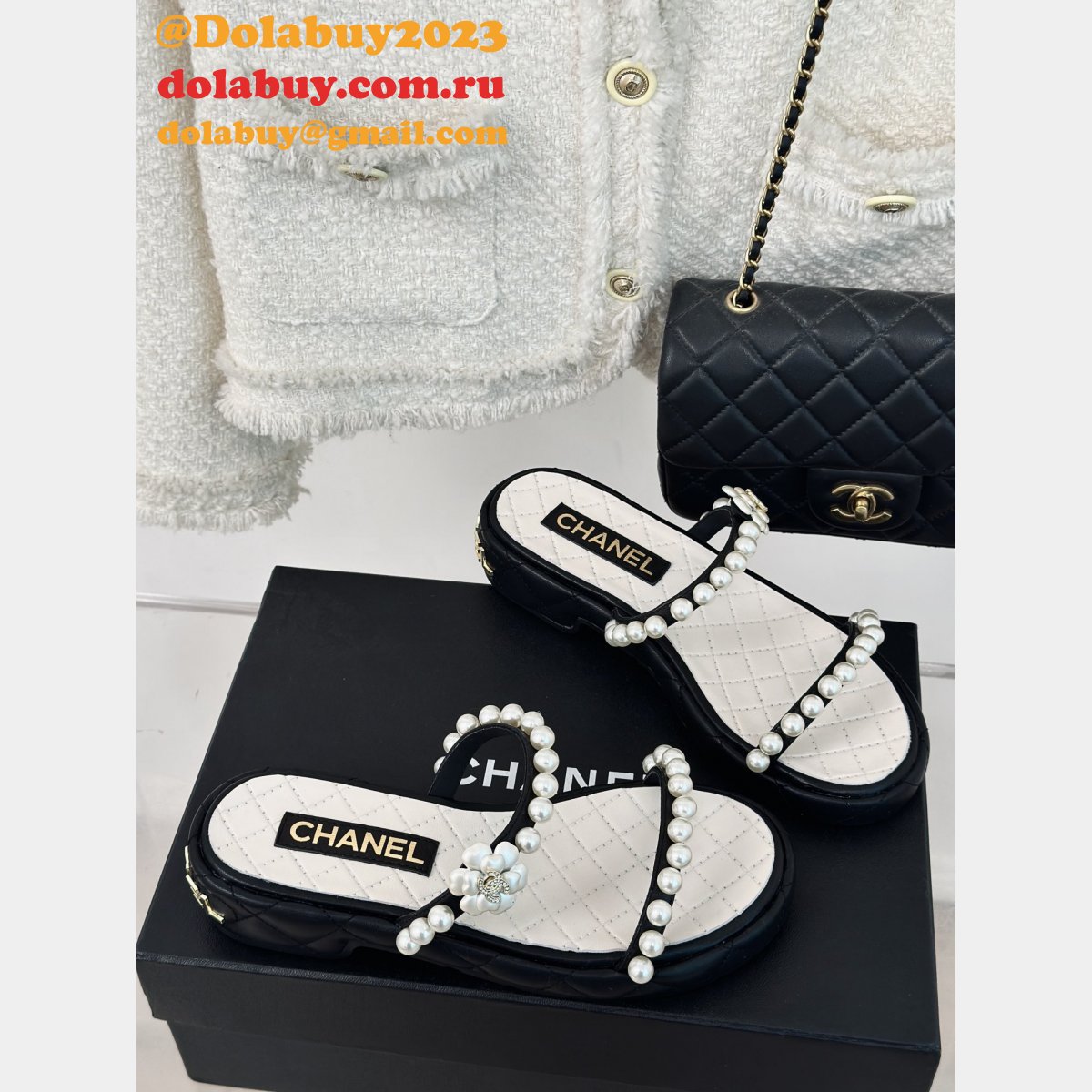 High Quality Designer CC PEARS SLIPPERS AND SANDALS