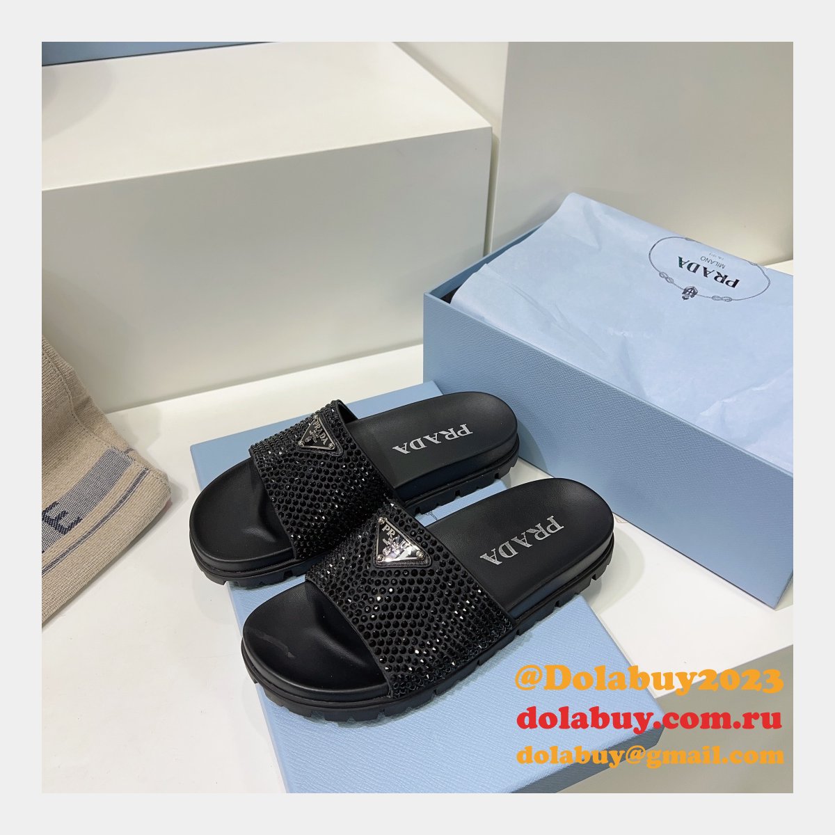 Our Dolabuy Webstore Prada Replica High Quality Flat Sandals
