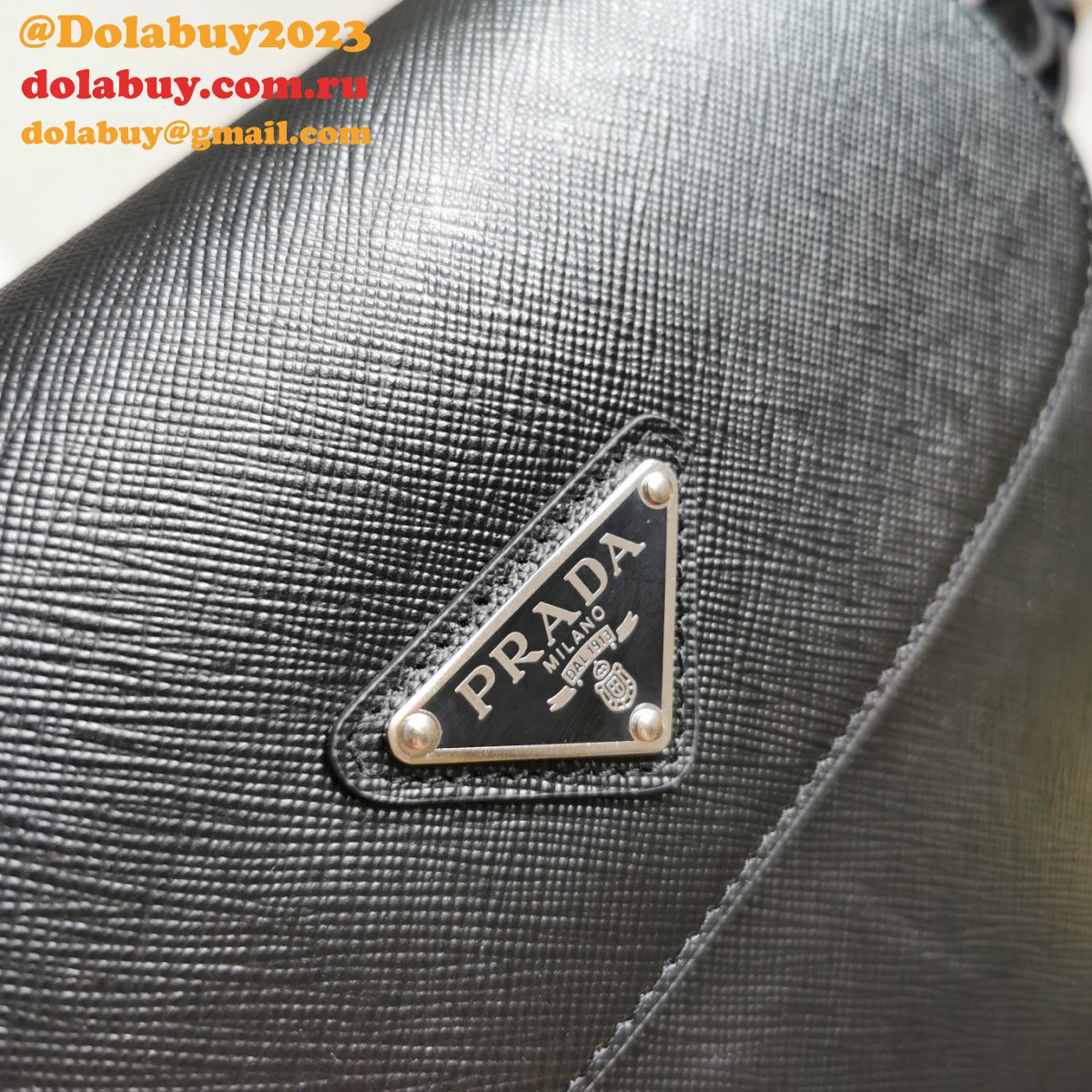 High Quality Prada Cleo Brushed Knockoff Leather Shoulder Bag